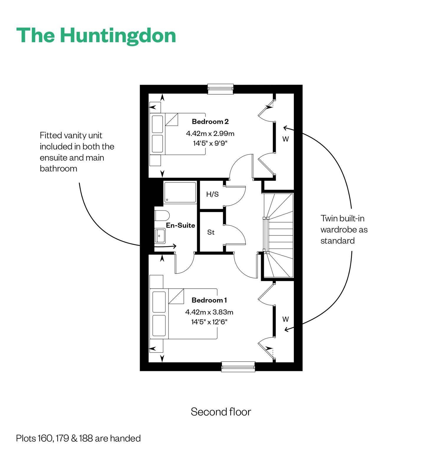 The Huntingdon Annotated Floor Plan SF Netherhall Gardens, Cambridge