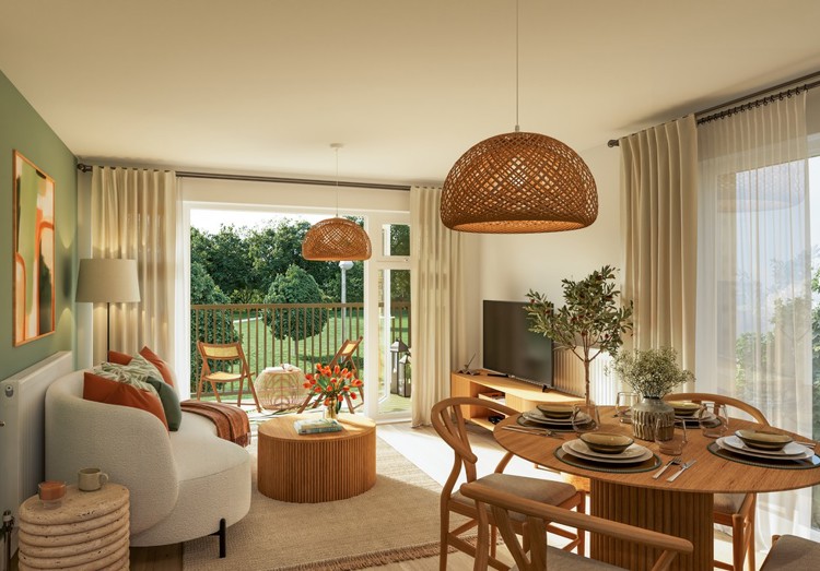 Hale Apartment Living Space CGI Waterbeach, Cambridge