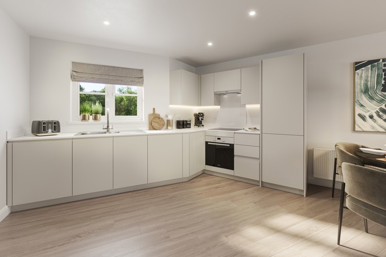 The Guelder Apartment Internal CGI P5,8 Kitchen At Ingatestone Grove, Essex