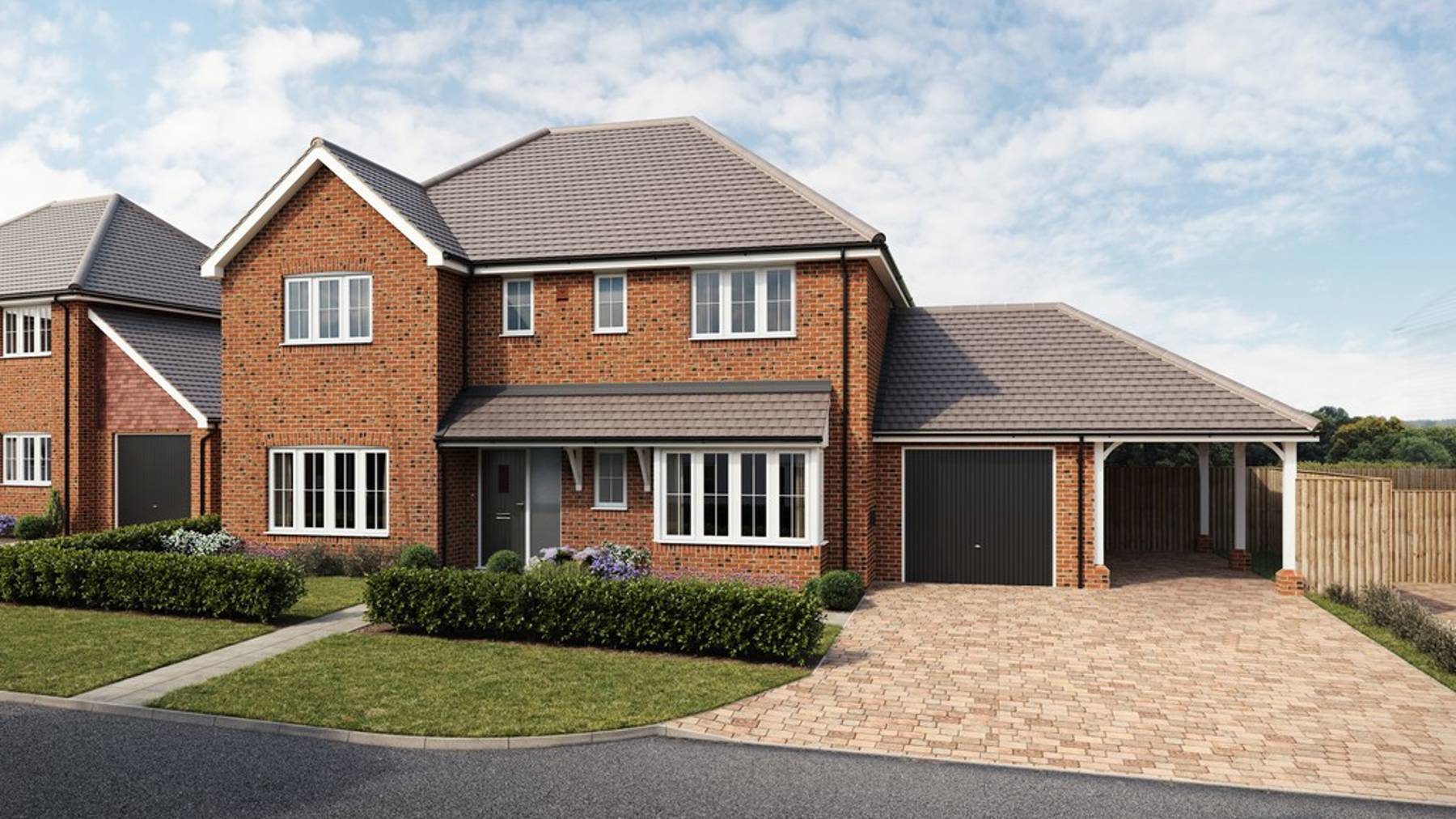 CGI of houses for sale at The Willows, Burridge