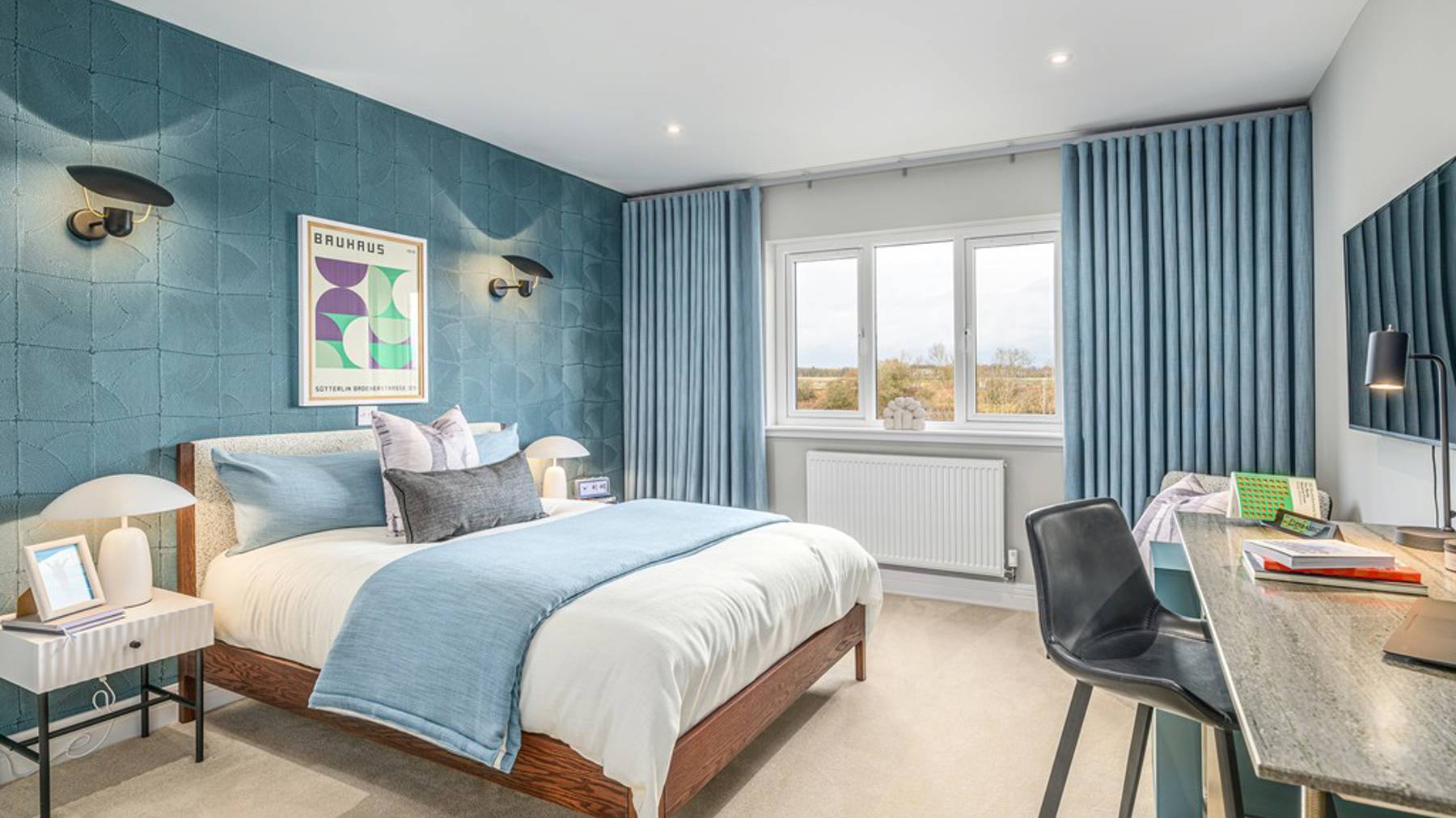 5 bedroom showhome | bedroom with stand-out decor