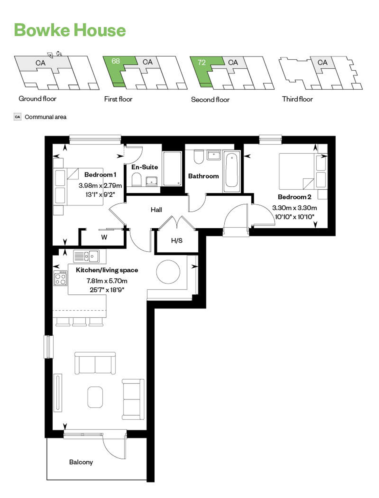 Kings Barton Bowke House Apartments Annotated FP Plot 68 72