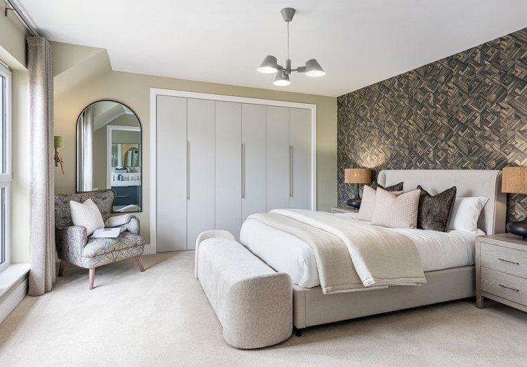 5 bedroom showhome | impressive bedroom with en-suite, Juliet balcony and fitted wardrobes as standard 