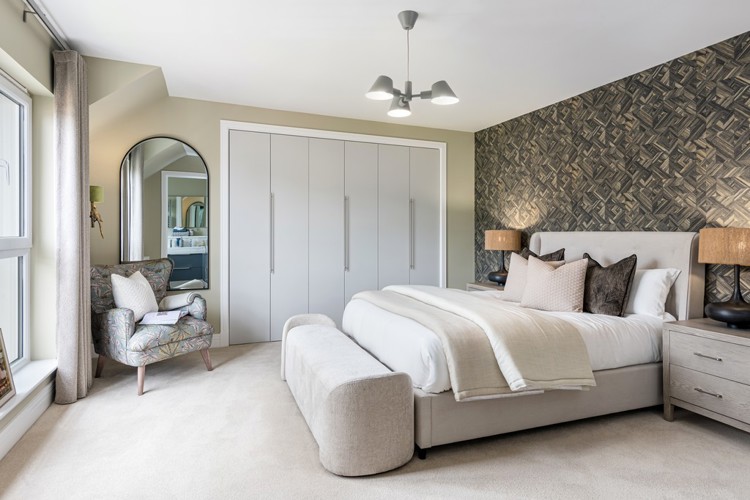 5 bedroom showhome | impressive bedroom with en-suite, Juliet balcony and fitted wardrobes as standard 