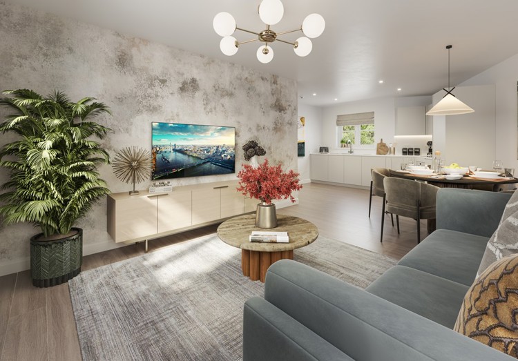 The Guelder Apartment Internal CGI P5,8 At Living Space Ingatestone Grove, Essex