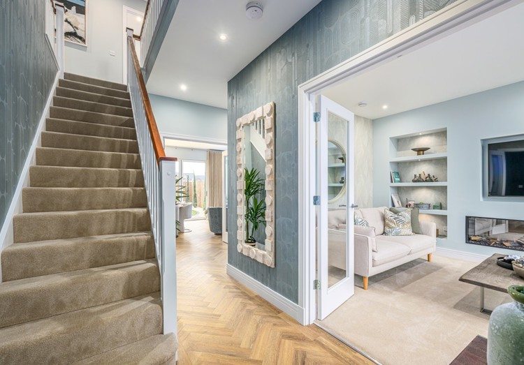 5 bedroom showhome | spacious entrance hallway with cloakroom and access to lounge and kitchen