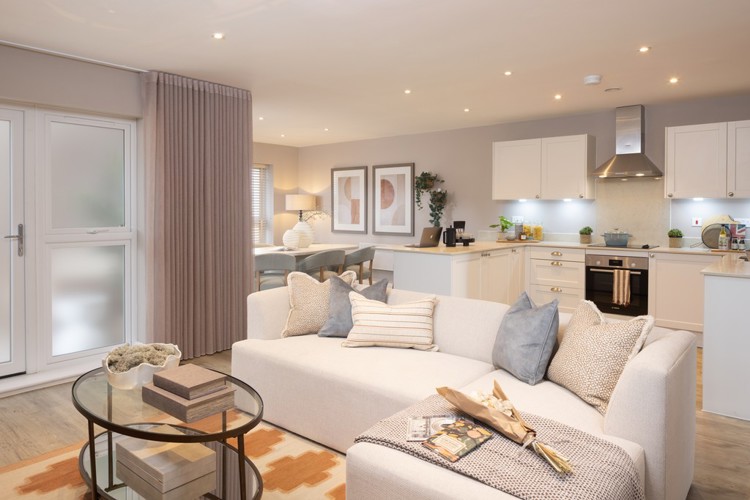 Bowke House ground floor show apartment | kitchen living