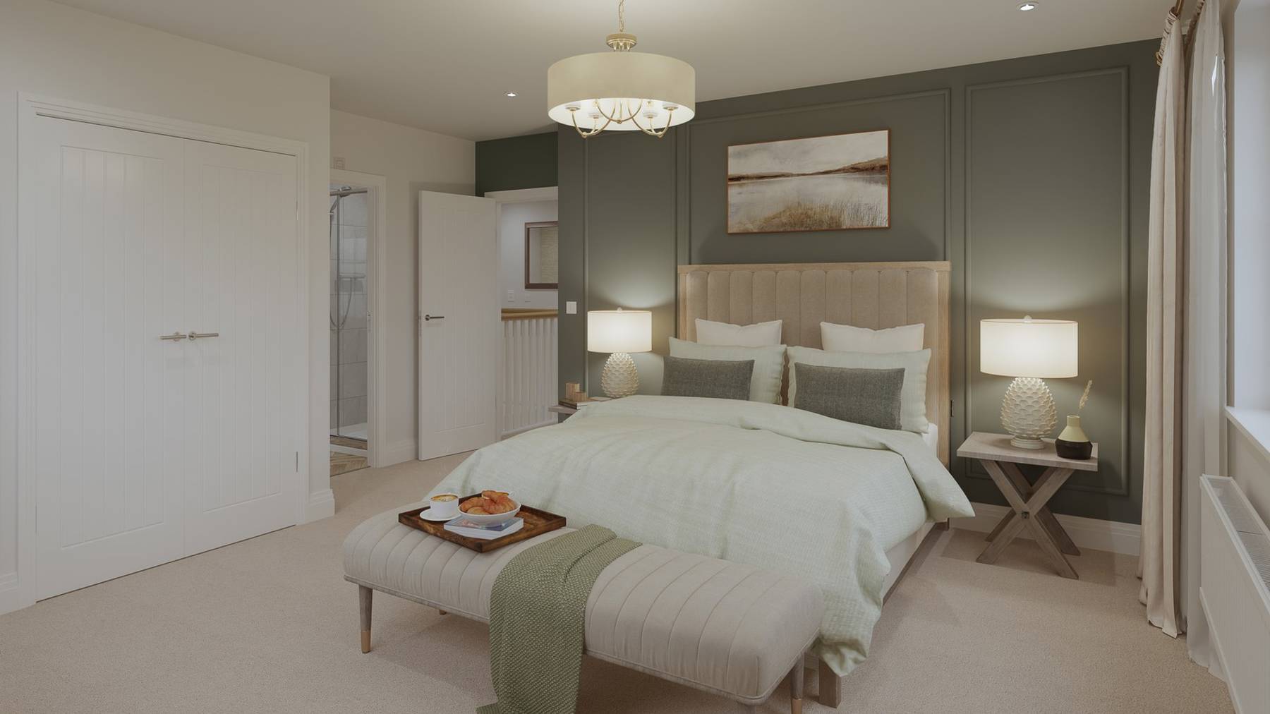 Computer generated image of the 5 bedroom Yew bedroom at Cala's Purton development close to Swindon
