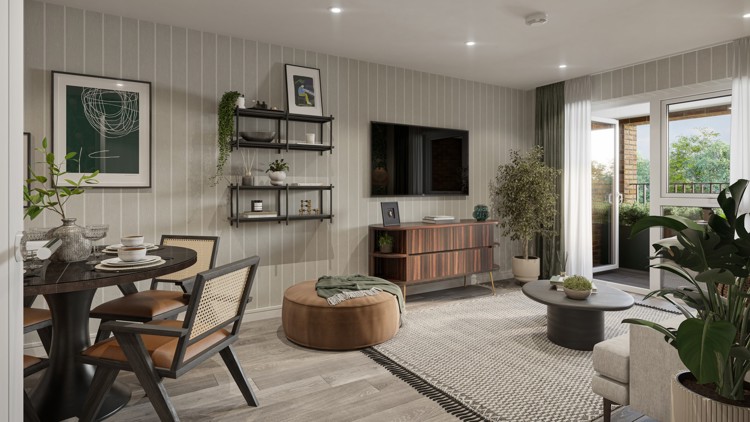 Living / Dining Room of flat for sale in Winchester