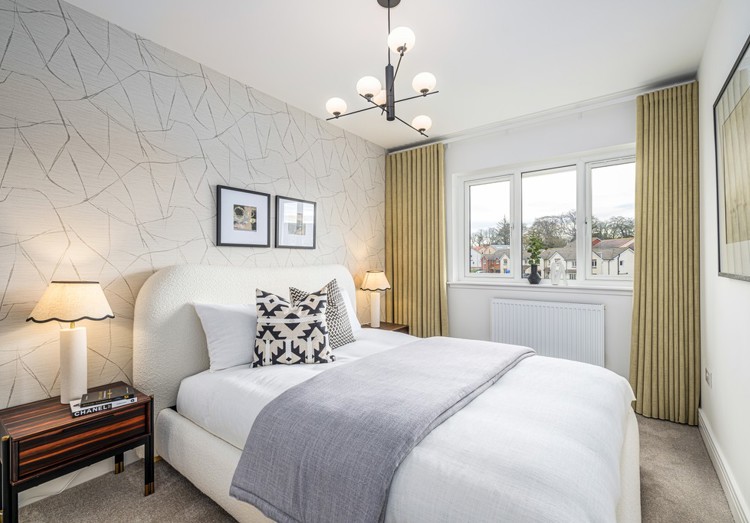 3 bedroom showhome | principal bedroom with fitted wardrobes and soft neutral tones