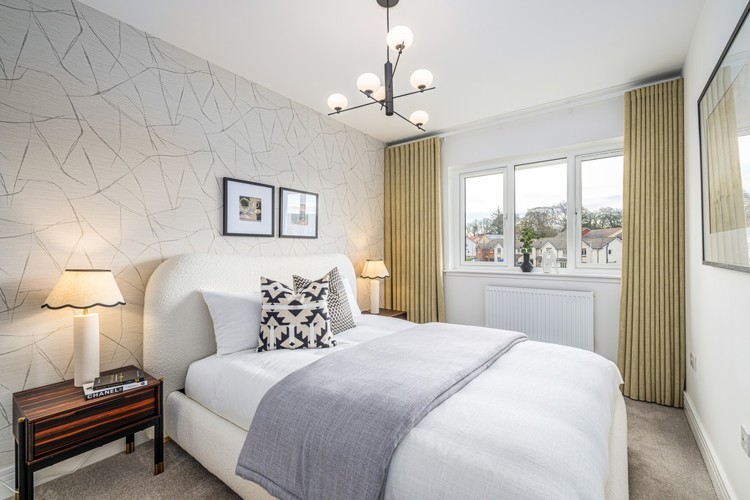 3 bedroom showhome | principal bedroom with fitted wardrobes and soft neutral tones