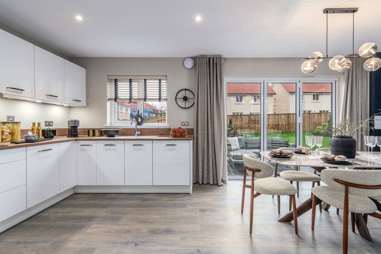 4 bedroom showhome | open plan kitchen and dining area